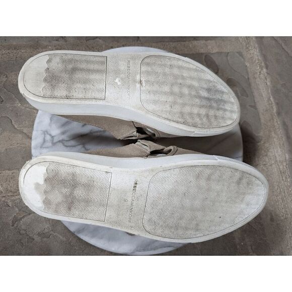 REBECCA Minkoff Sonia Taupe Tan Suede Mule Sneakers Size 9 Slip On Slides Studs - Picture 11 of 14